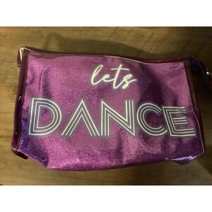 Let's Dance Purple Glitter Bag Makeup Toiletries Accessories Pencil Pen School